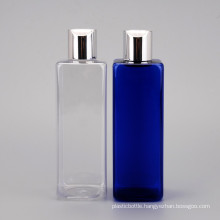 High Quality 250ml Pet cosmetic Square Bottle/ Aluminium Cover Disc Top Cap Bottle